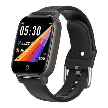

NEW-T1S Smart Watch Band with Temperature Immune Measure ECG Heart Rate Blood Pressure Monitor Weather Forecast Drinking Remind
