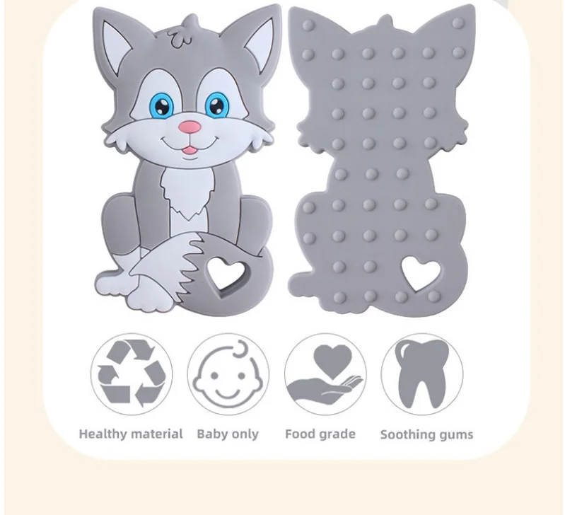 Coskiss Personalized Name Handmade Pacifier Clips Holder Chain Silicone Pacifier Chains Set Civet Cat Baby Teether Chain