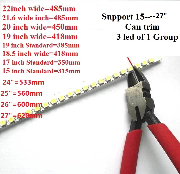 5 ��Ʈ ������Ʈ 27 27 ��ġ CCFL LCD ȭ�� LED �����, 620mm LED �����Ʈ ��Ʈ�� ŰƮ, ���� ������ ��