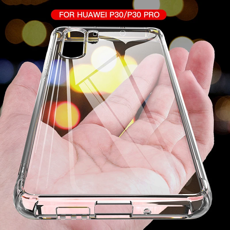 Силиконовый чехол для Huawei P30 P20 Lite Pro P40 Mate 10 20 30 P Smart 2019 прозрачный противоударный |