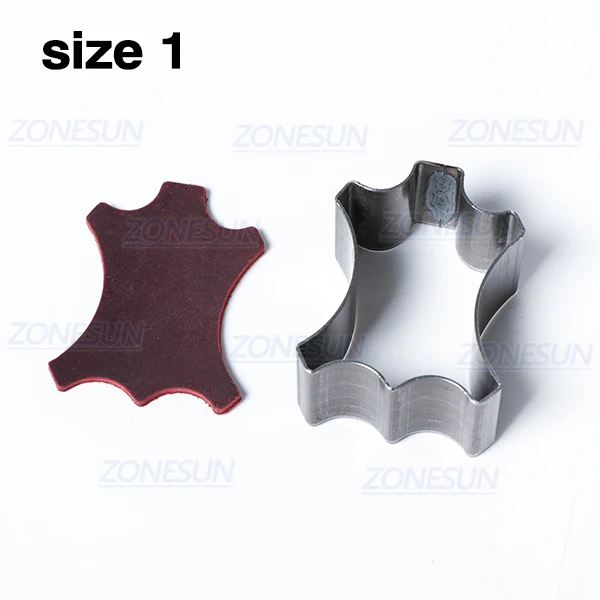 size 1 ZONESUN полностью стальной кожаный режущий штамп, специальная форма, выдолбленный штамповочный кликер, штамп для вырезания, кожа, ПВХ, ремесло - Цвет: size 1