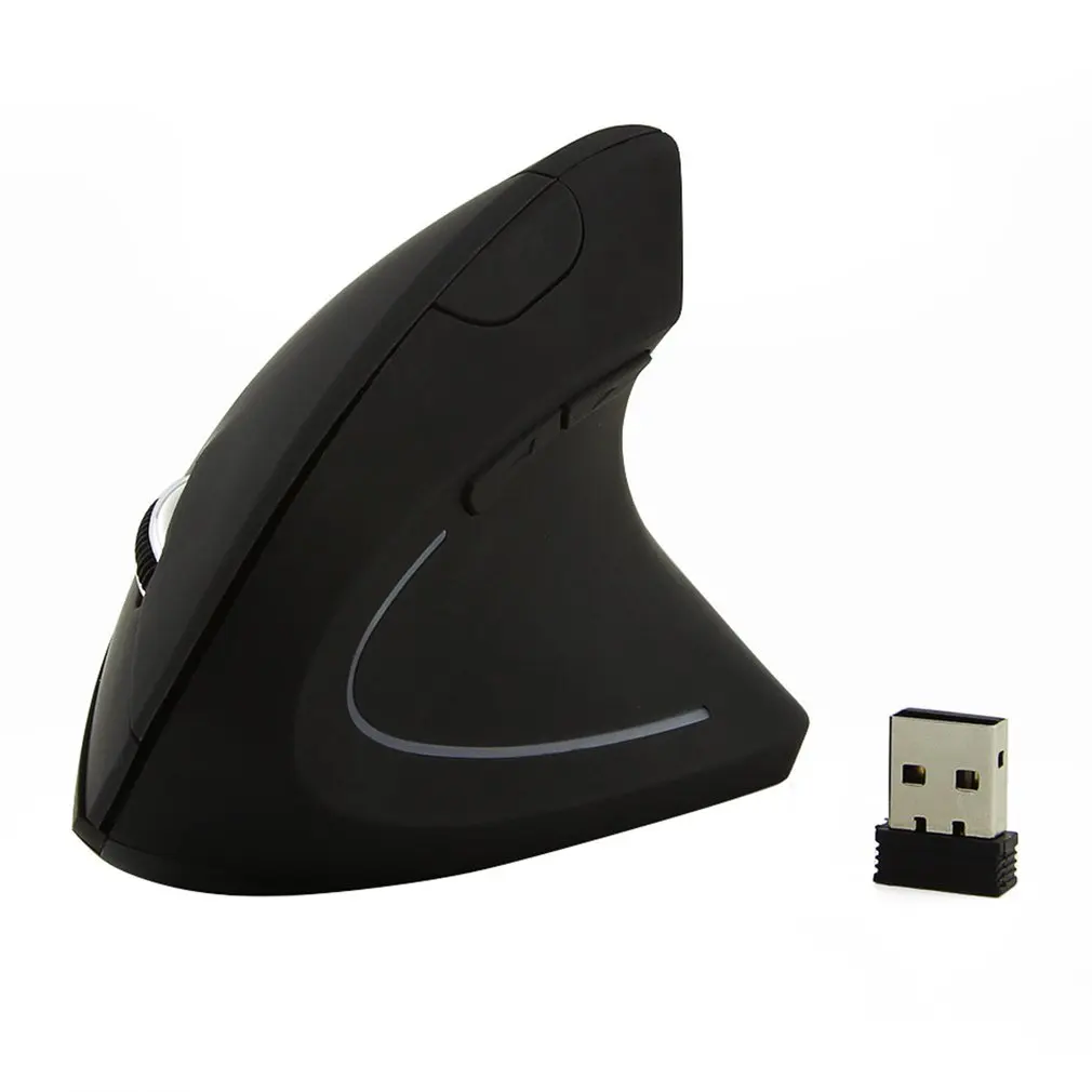 Charging Black Wireless Mouse Ergonomic Optical 2.4G 800/1200/1600DPI Colorful Light Wrist Healing Vertical Mice with Mouse Pad Kit For PC - Цвет: Charging Black