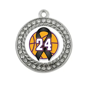 

24 hope Rhestone crystal Charm For basketball Dangle charm pendant With DIY Fashion Women Gift Jewelry