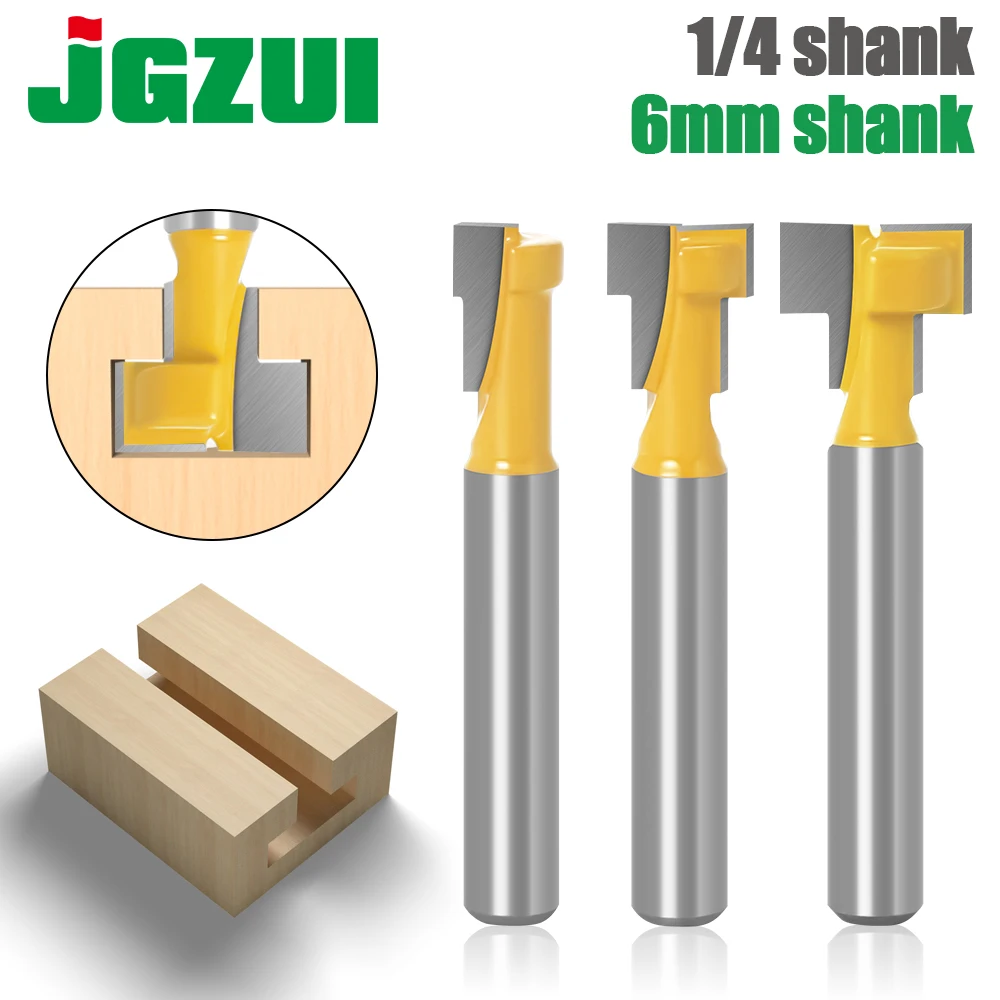 

1pc 1/4" Shank 6mm T-Slot Cutter Router Bit Set Hex Bolt Key Hole Bits T Slotting Milling Cutter for Wood Woodworking