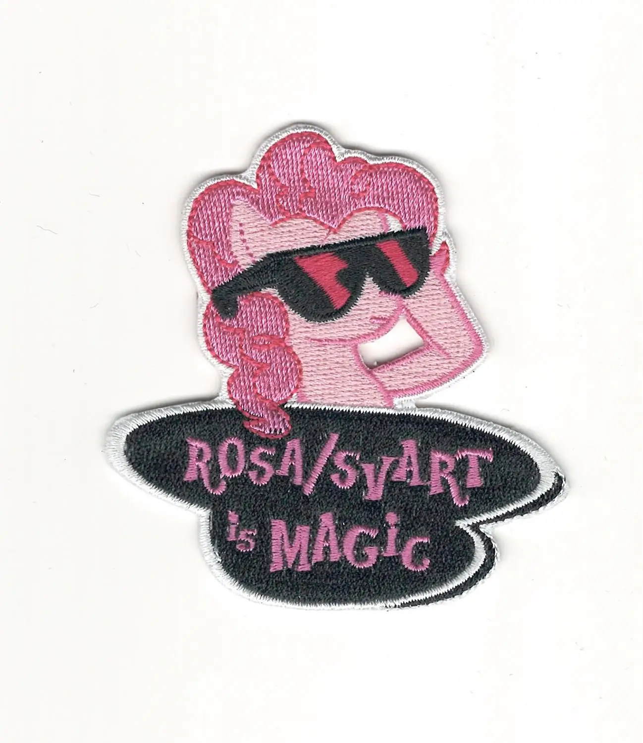 

bordado interested Embroidery badge patch personalized customization personalizado con su propio logotipo:ROSA/SVART