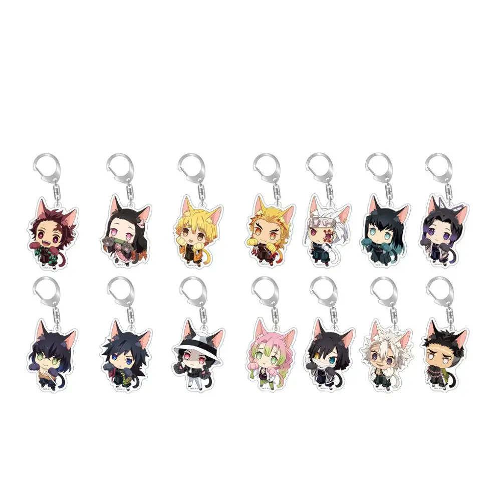 

2019 Anime Demon Slayer Kimetsu No Yaiba Figure Kamado Tanjirou Kamado Nezuko Hashibira Inosuke Keychain Pendant Toys Juguetes