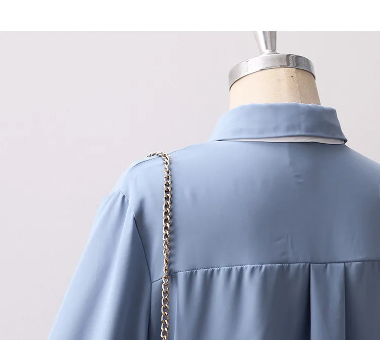 chiffon bow neck women blouse and shirts solid half-sleeved solid office lady elegant shirts outwear tops