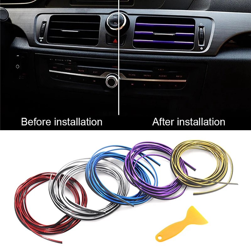 Universele 5M Auto Diy Moulding Trim Interieur Dashboard Rand Insert Decoratie Strip Lijn Chrome Styling Accessoires