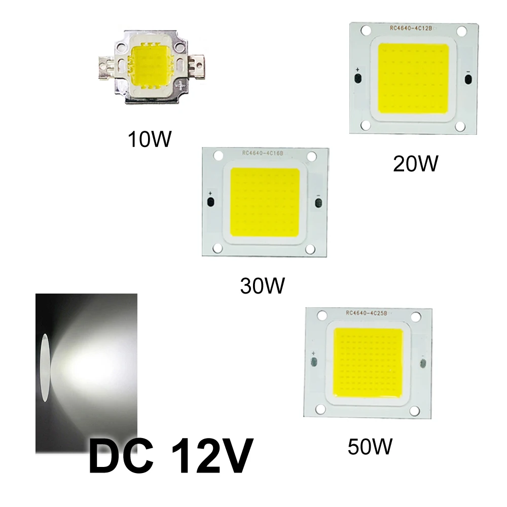 Светодиодный чип 12 В световой прожектор полоса холодный белый высокой мощности лампа шарик DIY панель 10 Вт/20 Вт/30 Вт/50 Вт супер яркий