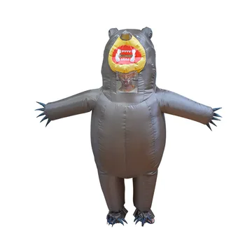 

Bear Bites Bone Inflatable Costume for Adult Halloween Cosplay Costumes Man Party Dress Up Suit Anime Cartoon Animals Role Play