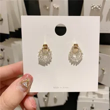 Корейский шик модный Сияющий фианит двойные круглые гвоздики серьги для женщин милые микро проложенные Pendientes вечерние Ювелирные изделия Подарки