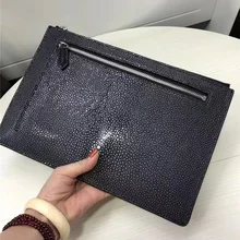 Аутентичный песок ската кожи бизнесменов ультратонкий Браслет клатч из натуральной кожи аллигатора Мужской большой кошелек для карт