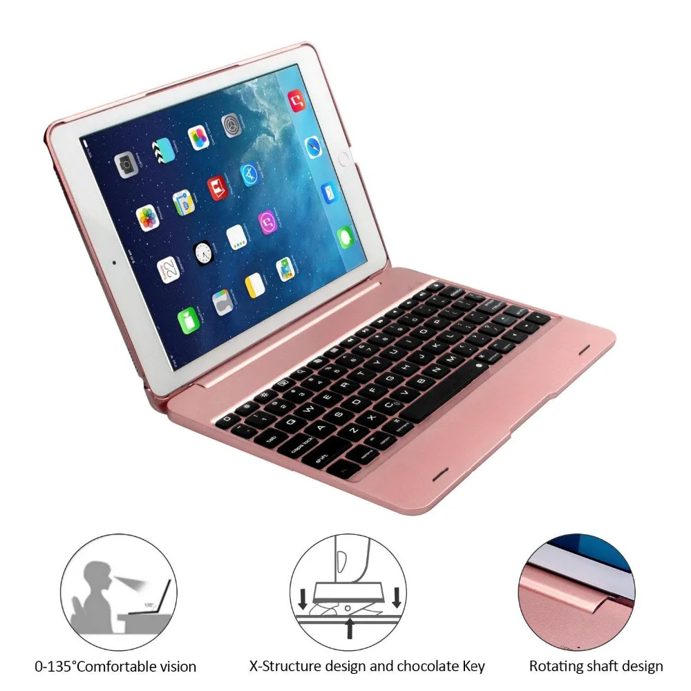 Флип-клавиатура для Apple, iPad 9,7 5-го 6-го поколения, Беспроводная Bluetooth клавиатура, чехол для iPad Air 1 2 5 6 Pro 9,7