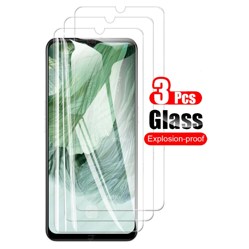 3Pcs Protective Glass For Oppo F17 Screen Protector Tempered Glass For Oppof17 Cph2095 F 17 6.44" Camera Lens Safety Front Film