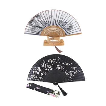 

Silk Hand Fan Lotus Folding Fan Bamboo-Gray & Woman Handmade Bamboo Silk 8.27 Inch(21cm) Folding Pocket Purse Hand Fan