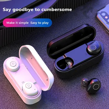 

HATOSTEPED Bluetooth Earphone TWS Bluetooth 5.0 Wireless Headphones With Power Bank. Waterproof True Wireless Stereo Earbuds