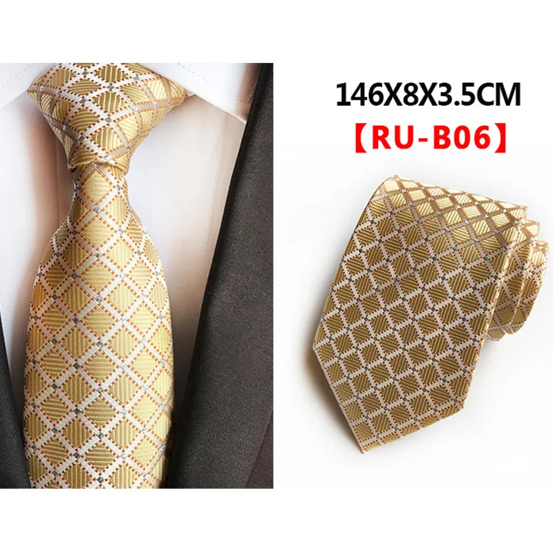8cm Formal Tie Striped Solid Jacquard Necktie checkered For Men Business Wedding Ties neck ties