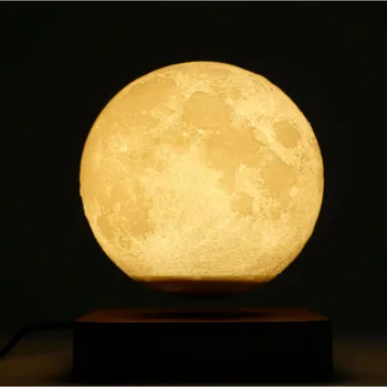 

LED Moon Night Light Novelty Creative 3D Print Moon Lights 3 Colors Moon Night Light Lamp Magnetic Levitation Rotation