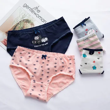

Ting Veolia panties women's pure cotton Japanese girls' Panties medium waist cartoon large student briefs made of cotton