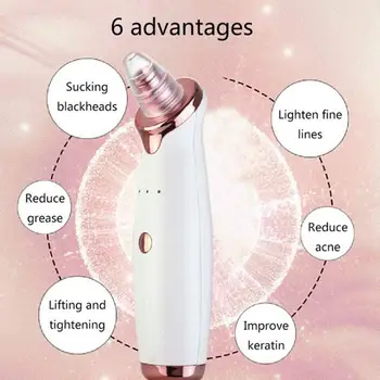 

Electric Pore Cleaner Blackhead Remover Vacuum Nose Vacuum Machine Cleansing Pore Cleaner Diamond Face Suction Face Deep N7J5