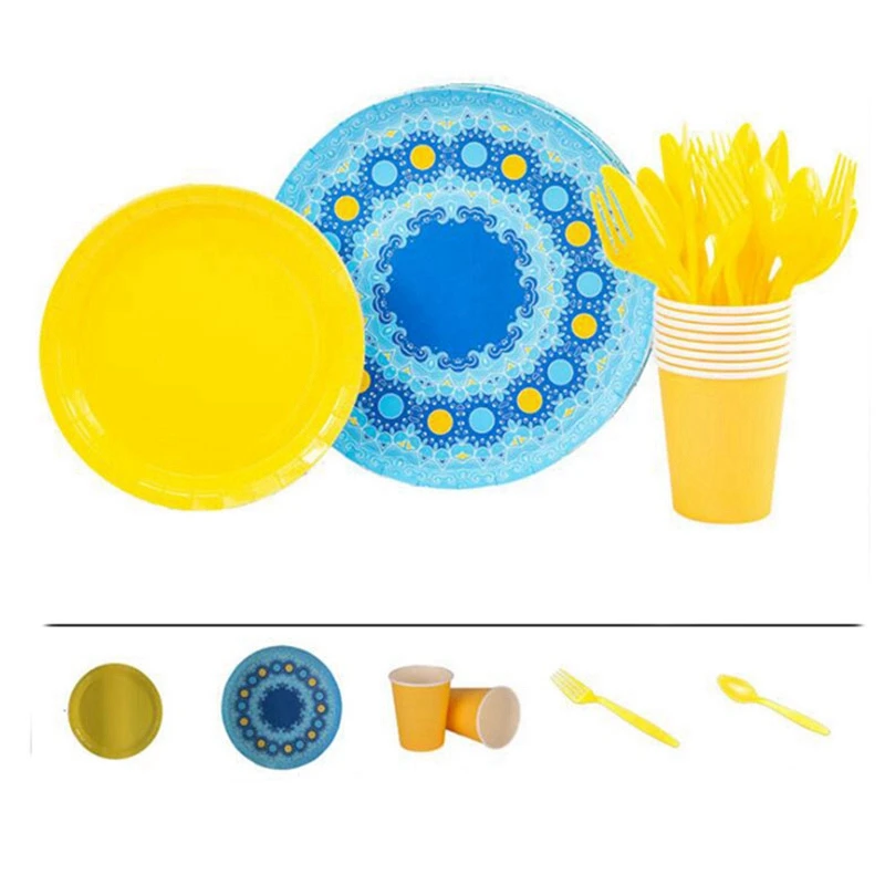 

Partybus Disposable Tableware Sets Paper Plates Party Tableware Sets Kids Birthday Wedding Engagement Decorates