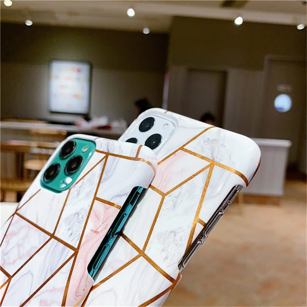 Lovebay мраморный геометрический текстурный чехол для телефона iPhone 7 8 Plus X XR XS Max 11 Pro Жесткий ПК Чехлы для задней чехол для iPhone 7