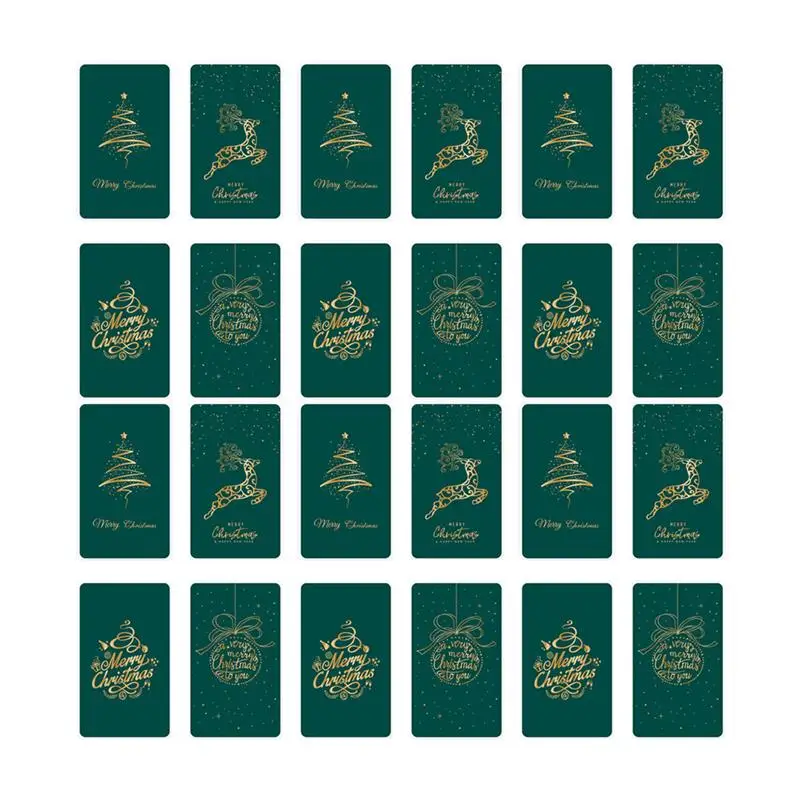  24 Sheets Christmas Greeting Cards Delicate Christmas Themed Blessing Card Creative DIY Xmas Paper  - 4.00029E+12