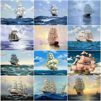 Skup Yi Bright 5D DIY Diament Malarstwo Statek Diament Haft Pełny Wyświetlacz Dekoracje Diament Mozaika Ocean Morze Obraz Ozdobny Prezent