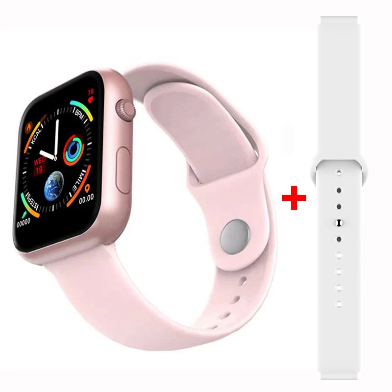 pink white LEMFO Bluetooth smartwatch 44 мм сменный ремешок пульсометр кровяное давление умные часы для мужчин и женщин для apple iphone huawei xiaomi - Цвет: pink white