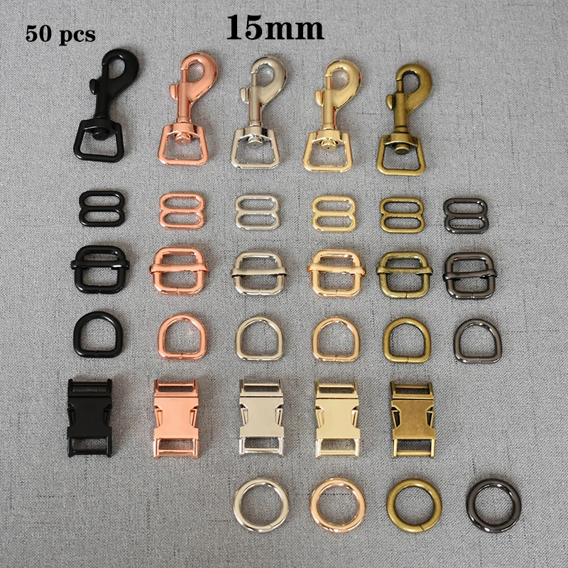 

50 шт./упак. 15 мм кольцо в виде буквы D-хомут с круглым воротником для мальчиков и девочек с металлическим кольцом металлическая застежка-пряжка кожа аппаратных средств бюстгальтер крючок упаковка аксессуары лямки