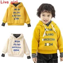 3 Colors Autumn Hoodie Baby Boy Girl 3Y-7Y Korea Style Letter Fake 2 Piece Casual Hoodie Child Sweatshirt Kids Coat Outfits Tops