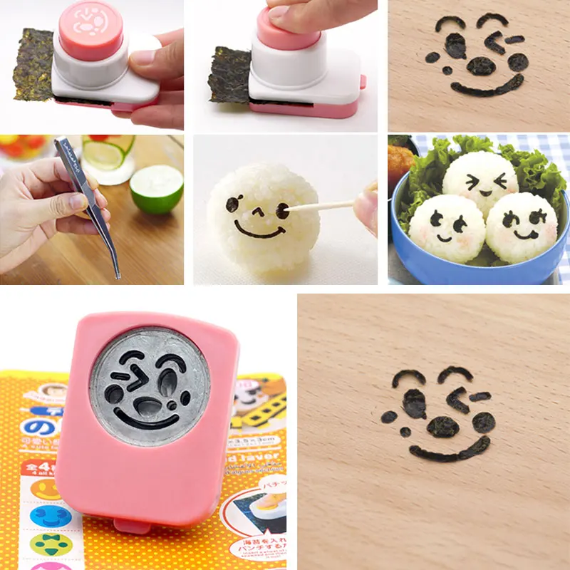 В форме улыбающегося лица суши бенто плесень рельефные детские рисовые шары мультфильм разнообразие выражений плесень детская еда кухонный гаджет