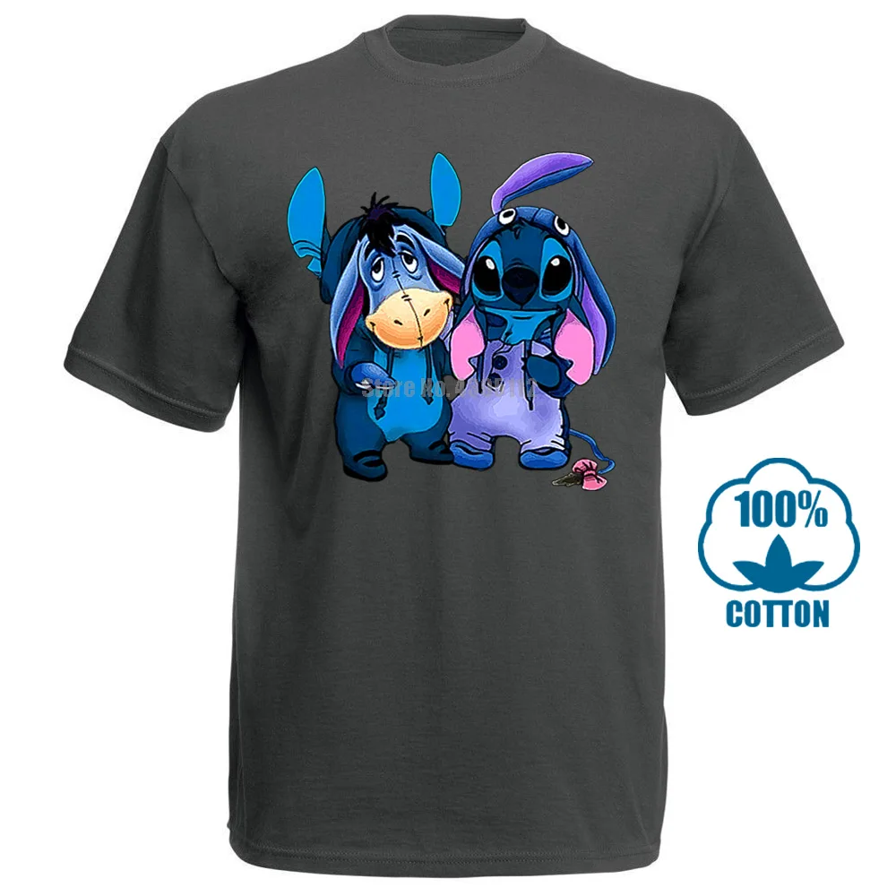 Eeyore и Stitch мы лучшая футболка друзей черные хлопковые мужские S 6Xl Сделано в США - Цвет: Темно-серый