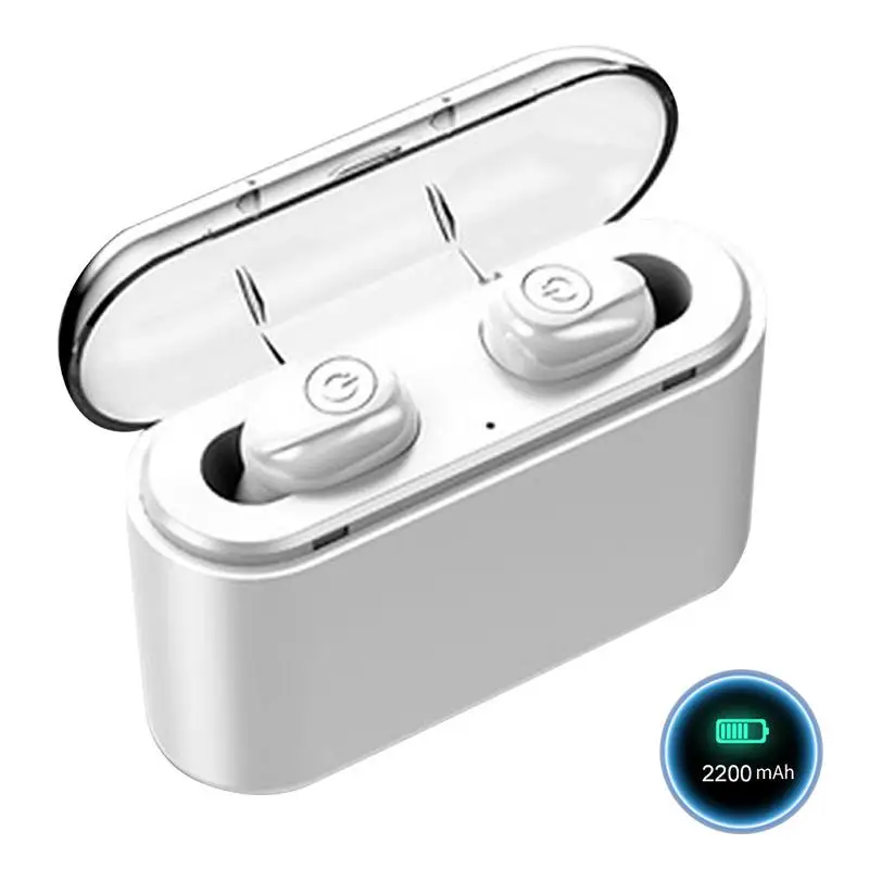 White 2200 mAh Dual X8S TWS Mini Bluetooth 5,0 наушники беспроводные наушники с зарядным устройством 2200 мАч Спортивная стерео гарнитура с микрофоном для IOS Android - Цвет: White 2200 mAh Dual