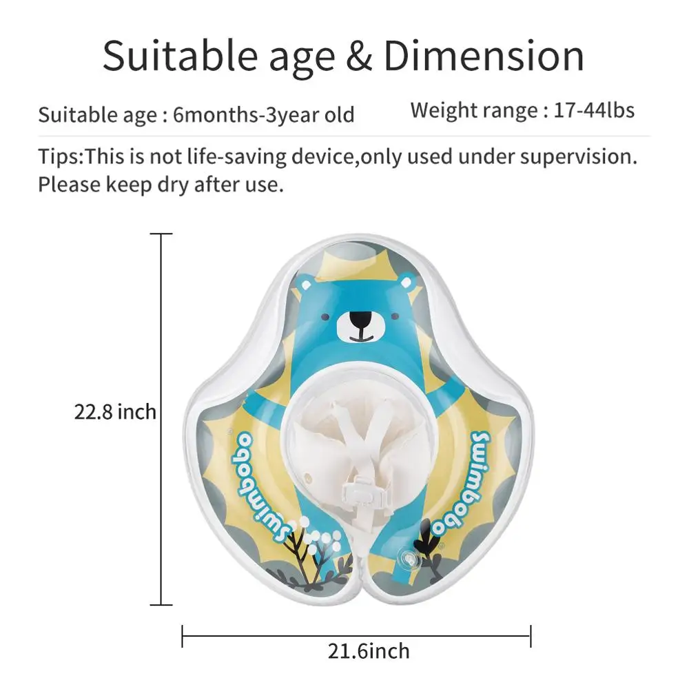 Baby Swimming Float Inflatable Infant Pink Floating Ring Kids Swim Pool Accessories Circle Bathing Summer Toys Toddler Rings 6
