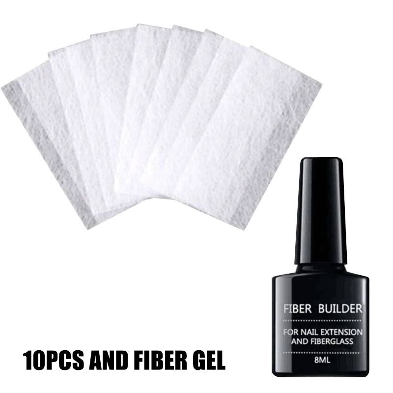 10pcs and fiber gel Набор из стекловолокна для наращивания ногтей, акриловые кончики, домашний салон, Маникюрный Инструмент для женщин и девушек, дизайн ногтей, новая мода M3 - Цвет: 10pcs and fiber gel