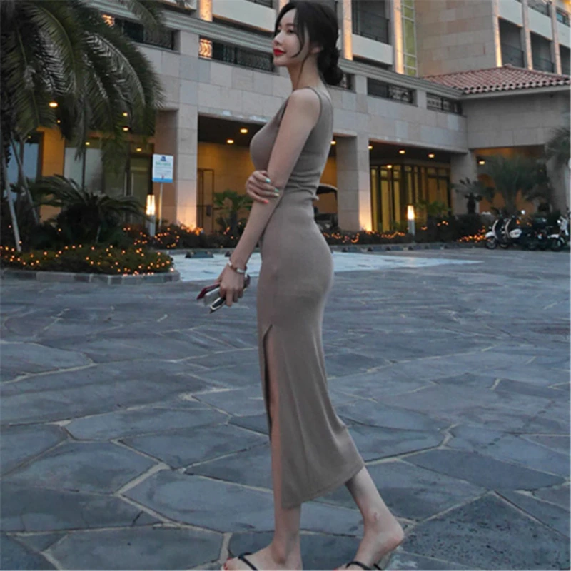 Новинка летнее платье для девочек вечернее сексуальное облегающее черное