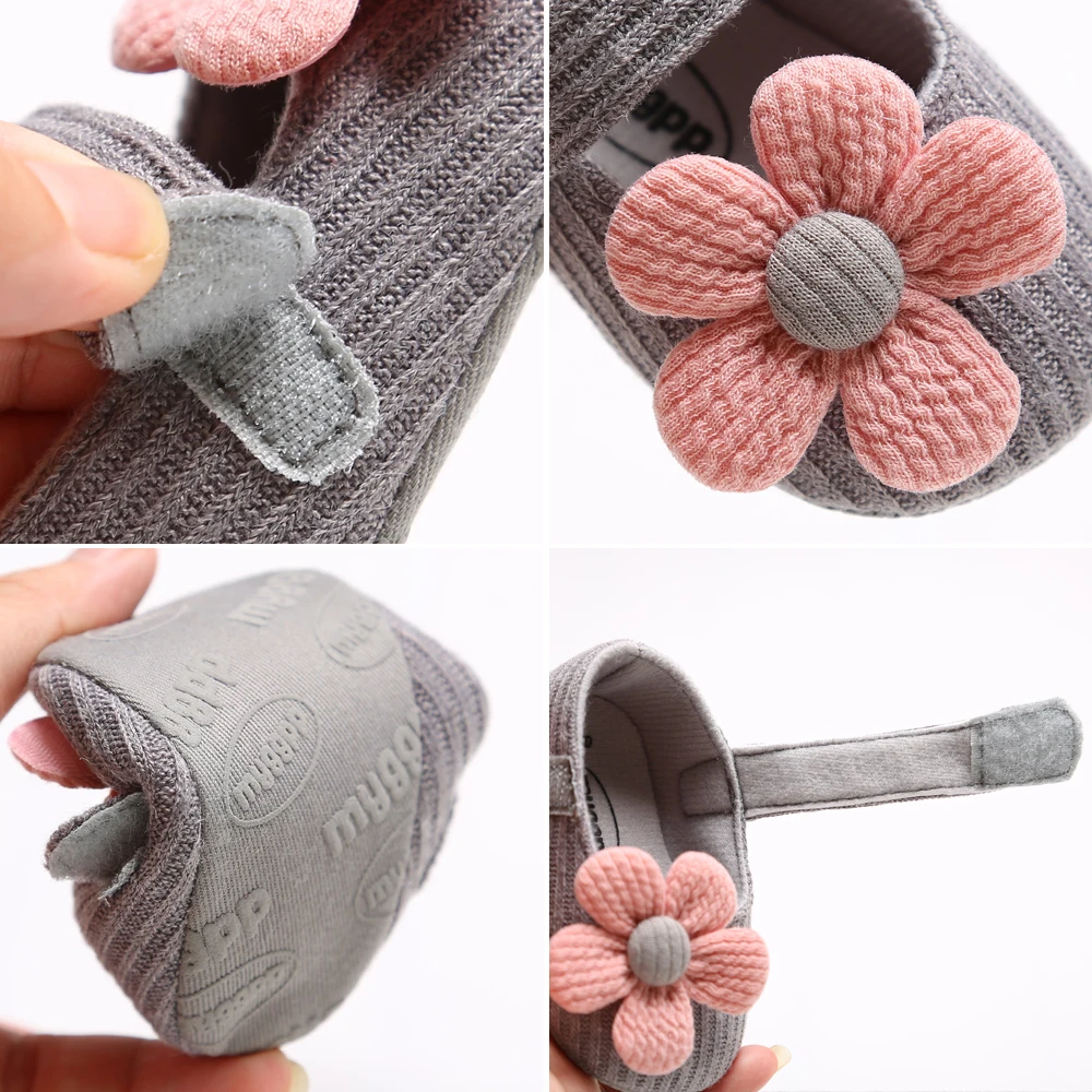 New Baby First Walkers Kids Clothing Infant Baby Boy Girl Soft Sole Crib Shoes Newborn Flower Cotton Prewalker Shoes