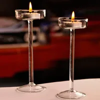 European High Candlestick Glass Candle Holder Romantic Dinner Decoration CLH@8 1