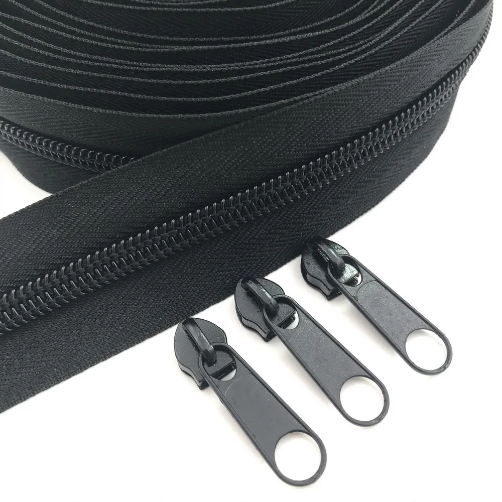 

#5 10 Meter 24 Colors Nylon Coil Zippers by The Yard with 20pcs Sliders for DIY Sewing Tailor Crafts Bags