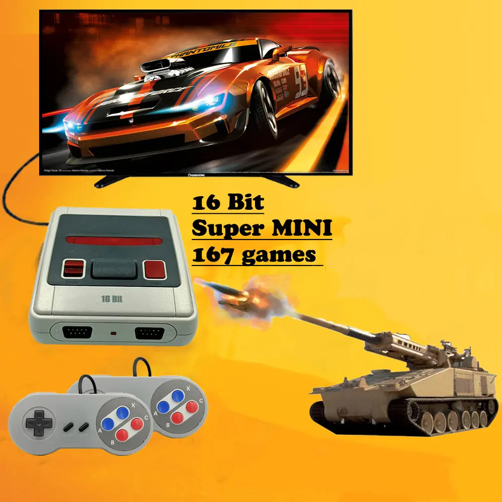 Супер ретро мини ТВ Видео игровая консоль для Sega Mega Drive MD 16 бит игры 167 различных