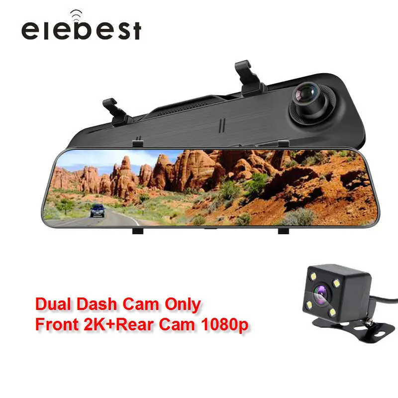 Elebest Dash Cam Регистратор Видео Запись для Android 8,1 Автомобильный видеорегистратор Камера 4G WiFi gps ADAS 1" дисплей зеркало заднего вида 1080P - Название цвета: Dash Cam ONLY