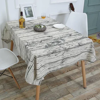 

Vintage Wood grain Tablecloth Cotton linen Imitation bark Printed Square Table cover Cloth Home Grade Decor ZB-0002