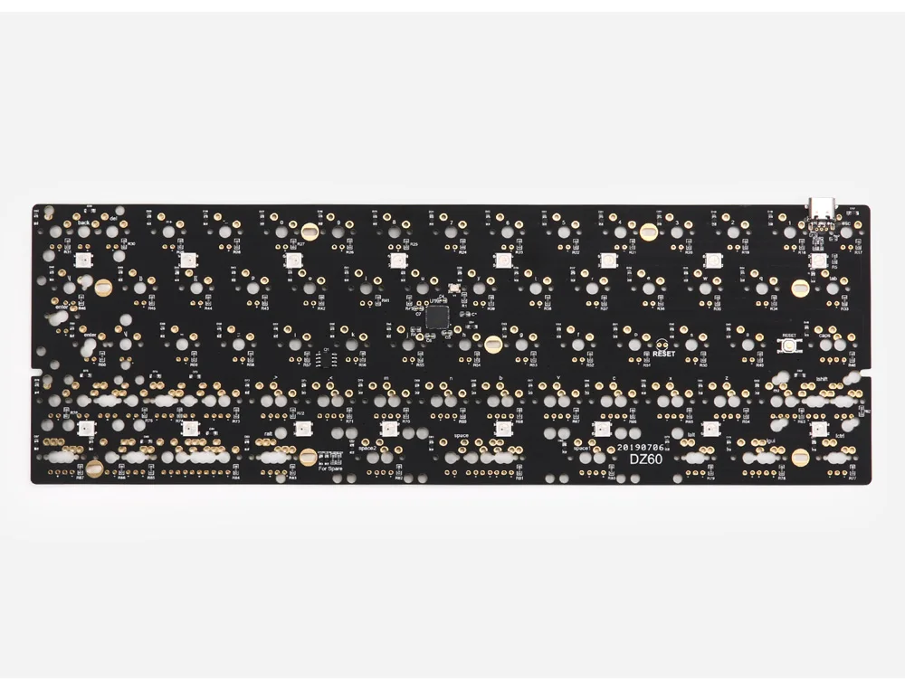 DZ60 пользовательская механическая клавиатура PCB 60% поддержка клавиатуры стрелка ключ alu пластина gateron переключатель stab