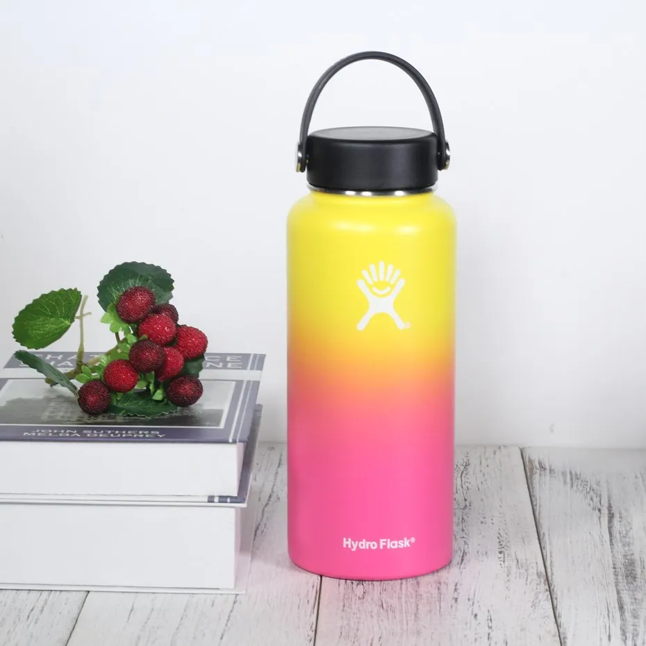 Бутылка для воды, бутылка для воды из нержавеющей стали, изолирующая Вакуумная бутылка с широким ртом, портативная термобутылка для путешествий - Color: A02