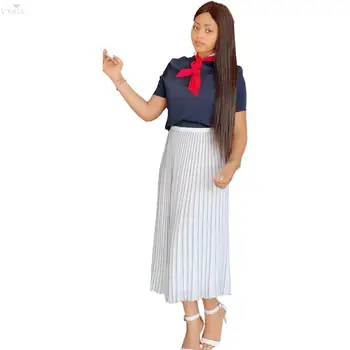 

New Spring Winter Women Black Skirts Empire Ankle Length Pleated White Skirts Casual Fashion Basic Style High Waist Long Skirts