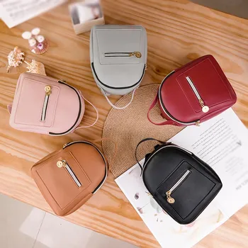 

Women solid color Small Backpack Letter Purse Mobile Phone bag exquisite girl original portable backpack elegant new