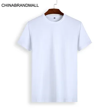 

Short Sleeve T Shirt Male Round Neck Loose Plus Fat Plus Size Solid Color T-shirt Men Fat Man Half Sleeve Backing Shirt
