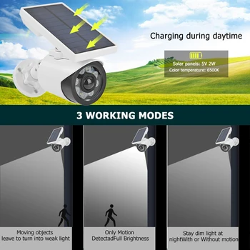 

Fake Camera Solar Light 8 LED Motion Sensor Waterproof 3 Modes Outdoor Lamp Solar Led 180 Degree Rotation Infrared Sensor Light