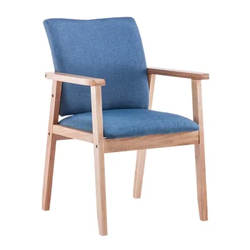 

Real Wood Dining Chair, Home Use, Nordic Modern Simple Coffee Shop, Backrest, Armrest, Discussion, Desk, Chair, Log Leisure Chai